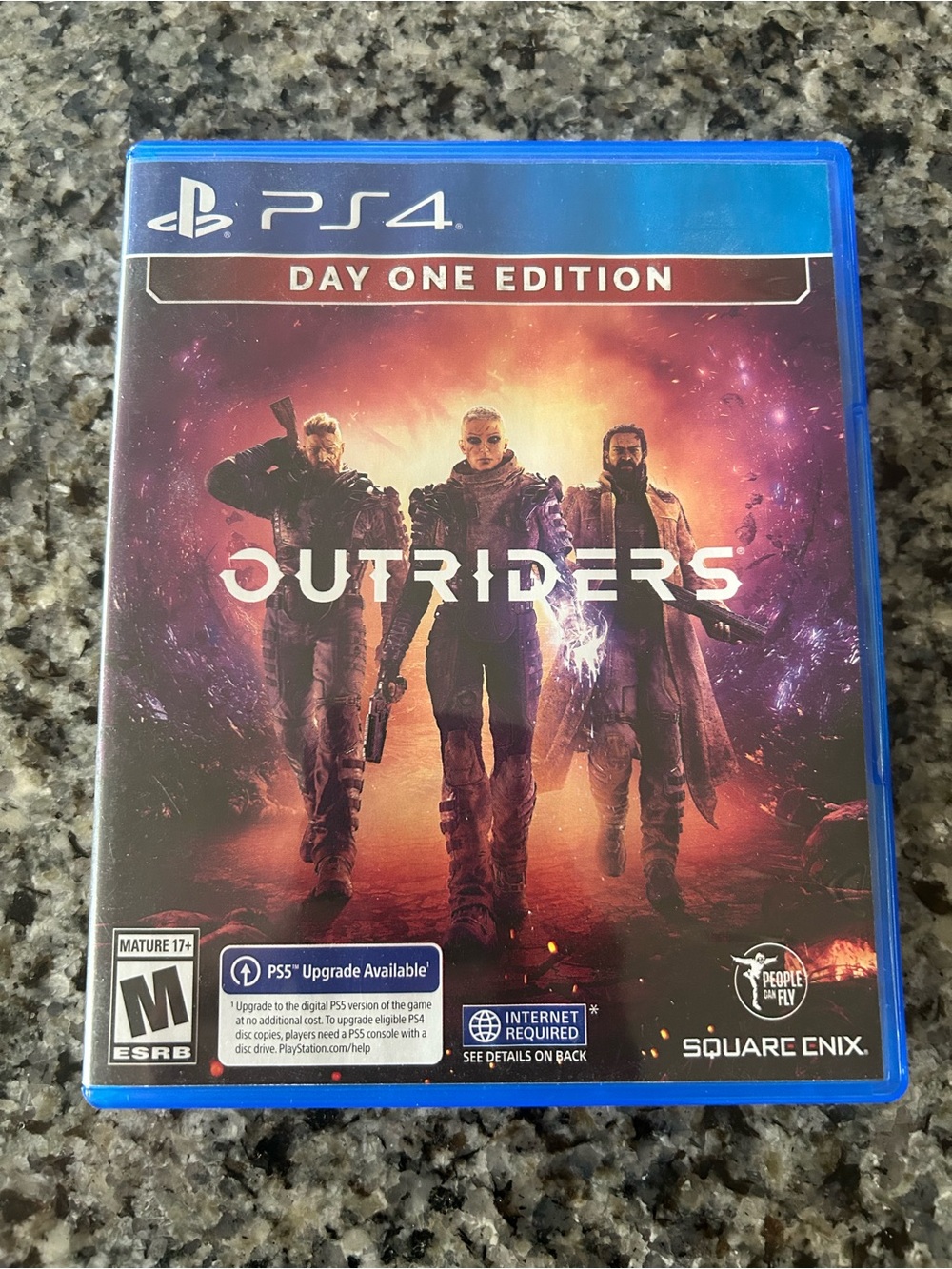 Outriders Day One Edition PS4 Game - Blue Case by Square Enix